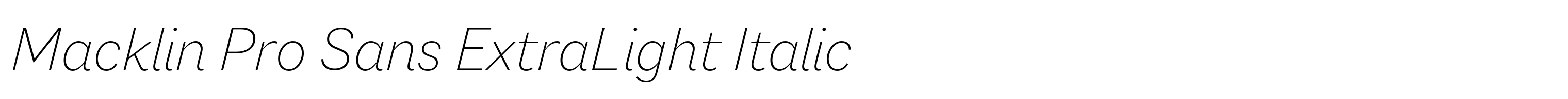 Macklin Pro Sans ExtraLight Italic